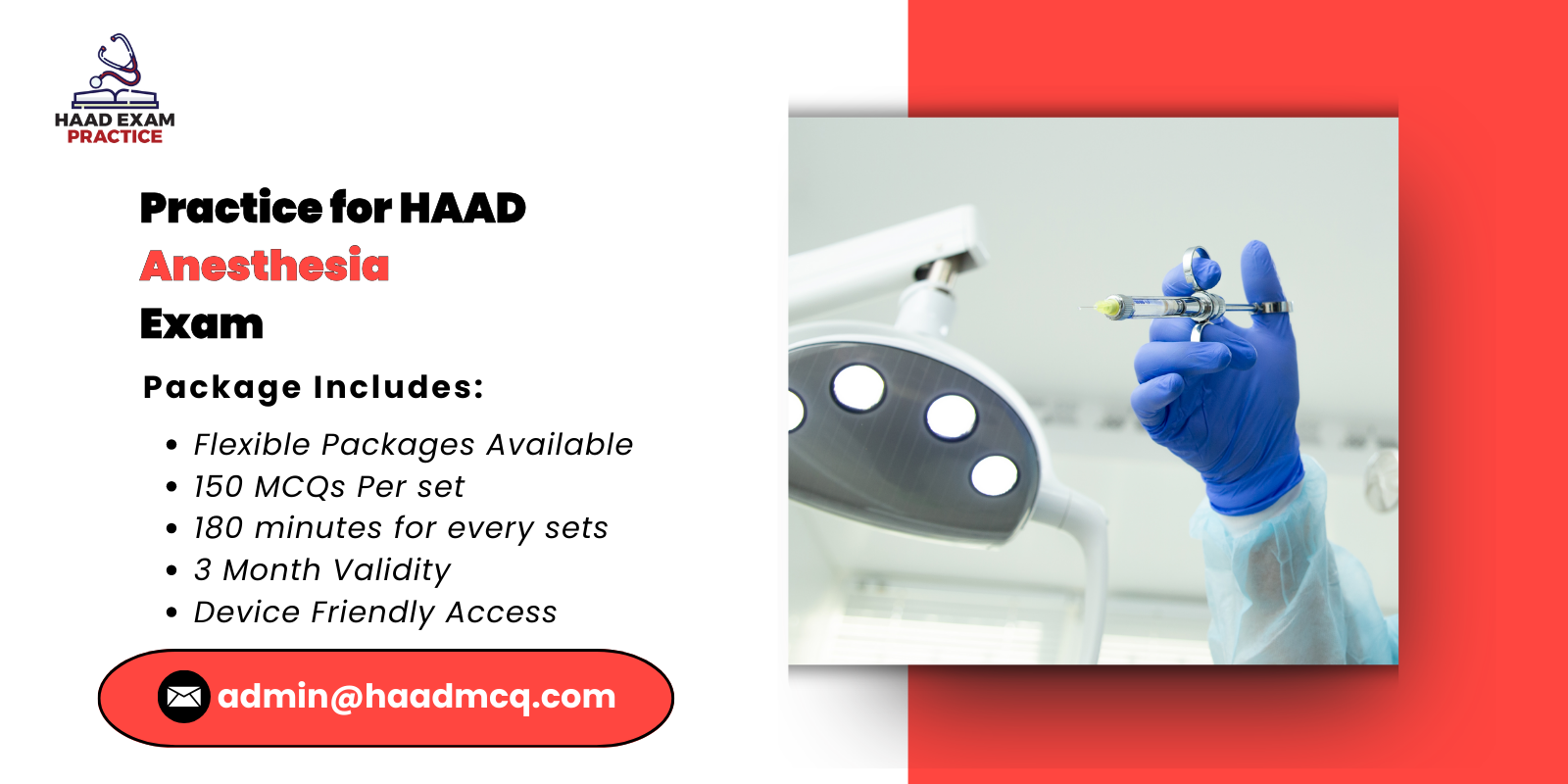 Practice for HAAD Anesthesia Exam