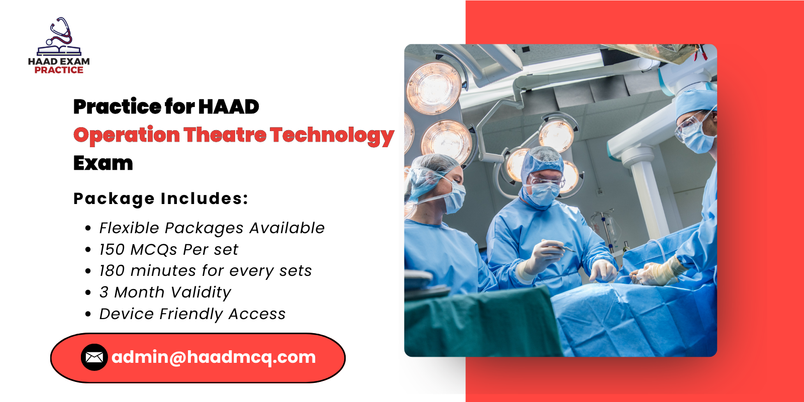  Practice for HAAD Operation Theatre Technology Exam