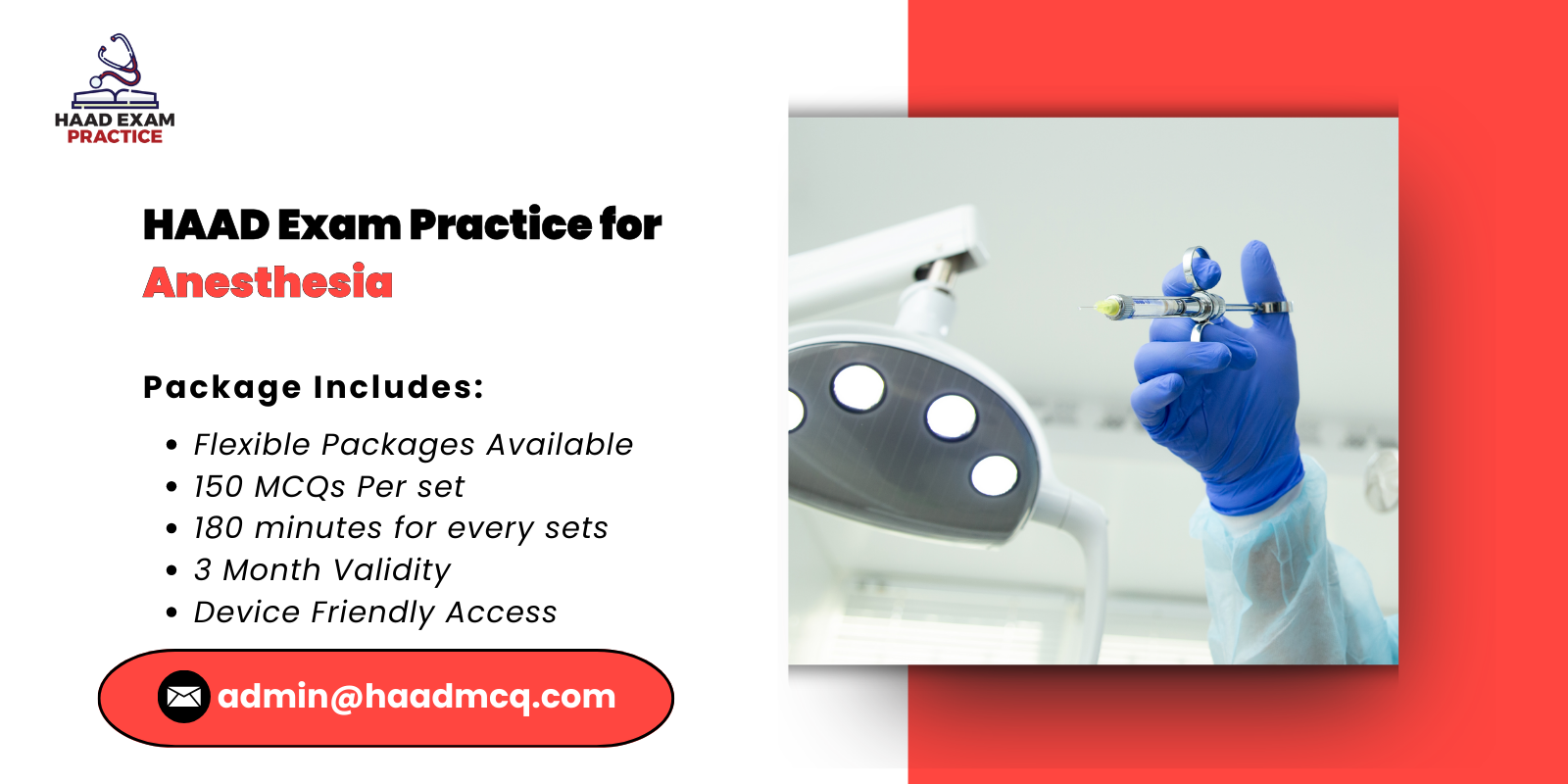 HAAD Exam Practice for Anesthesia