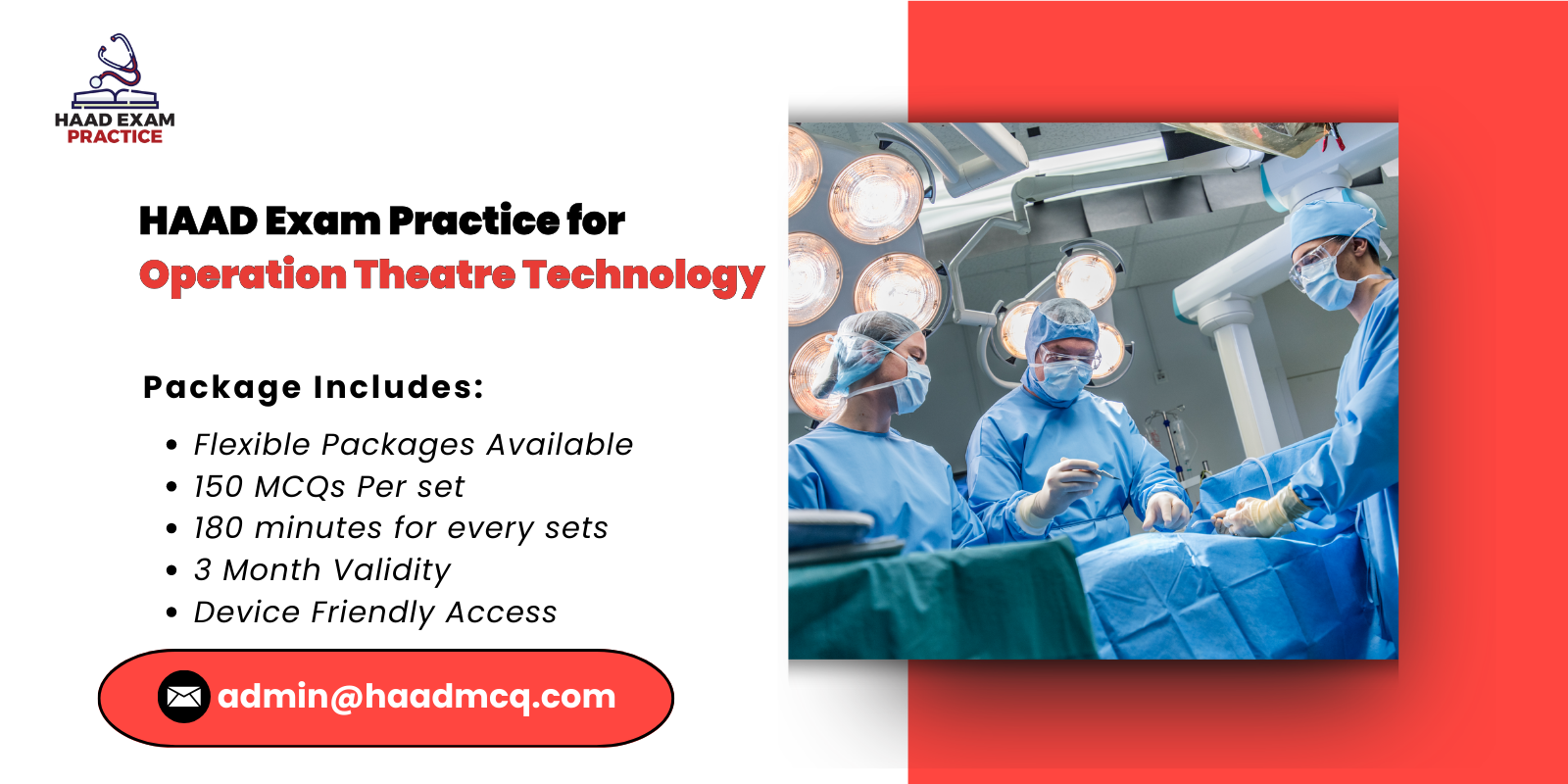 HAAD Exam Practice for Operation Theatre Technology
